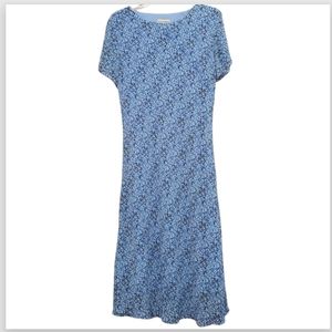 Women's  Expressions blue & black floral lined dress.